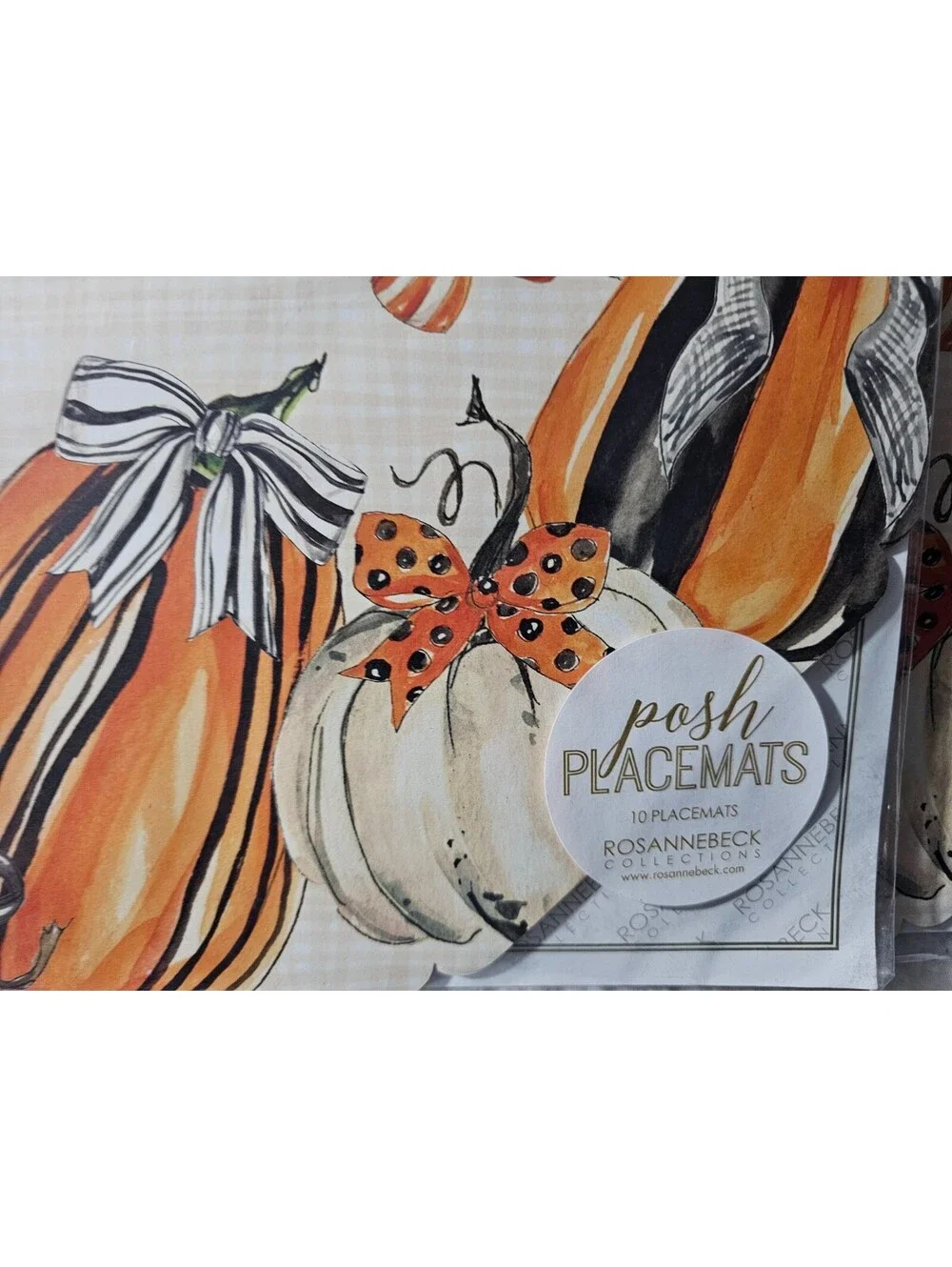 (2 Packs) New Posh 10 Placemats Paper Halloween Pumpkins & Spiders Webs 17